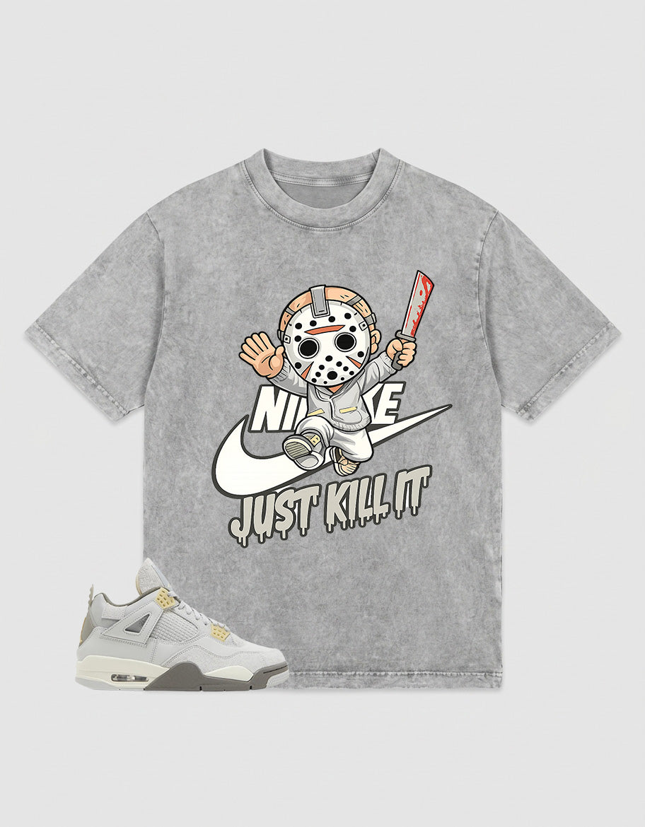 Grey Photon Dust 4s Zadago Washed T-shirt Just Kill It Graphic