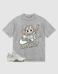 Grey Photon Dust 4s Zadago Washed T-shirt Just Kill It Graphic