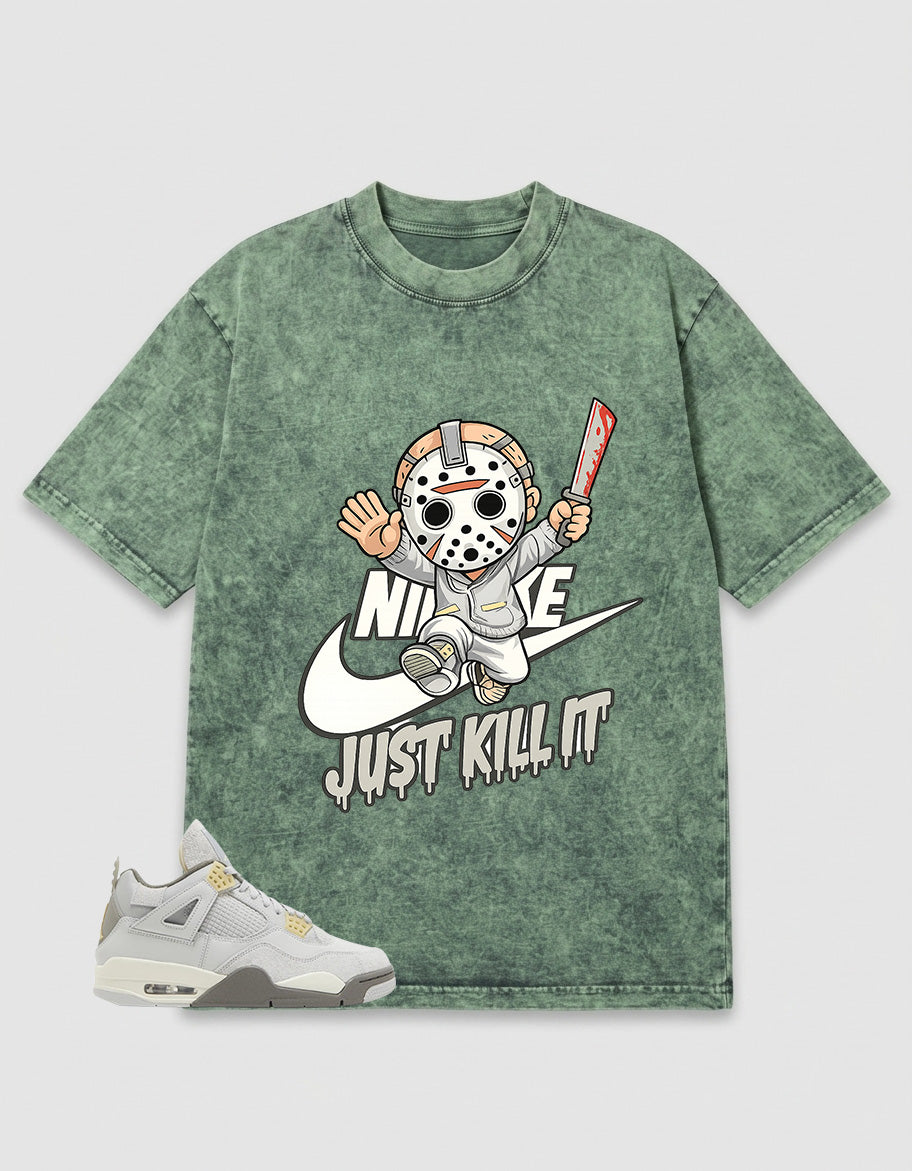 Grey Photon Dust 4s Zadago Washed T-shirt Just Kill It Graphic