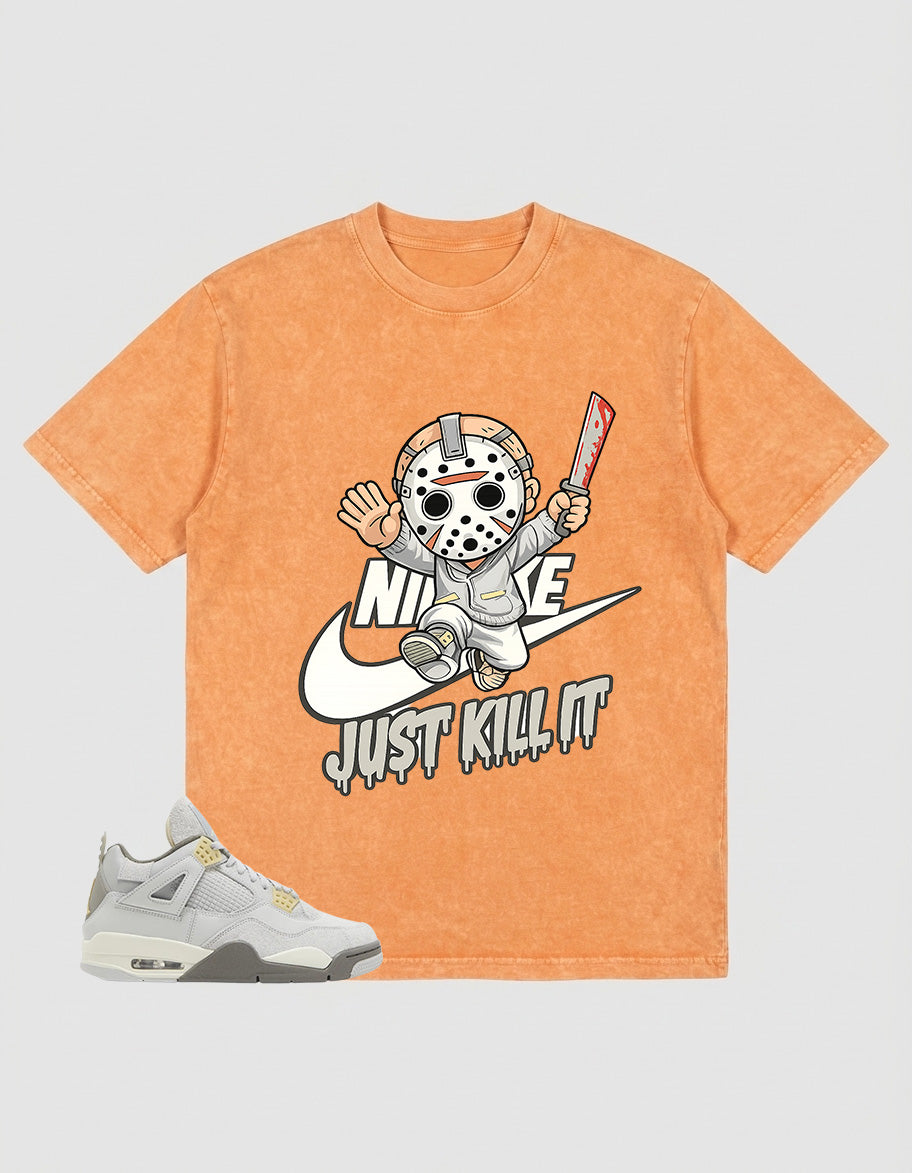 Grey Photon Dust 4s Zadago Washed T-shirt Just Kill It Graphic