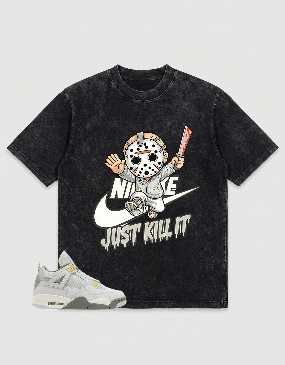 Grey Photon Dust 4s Zadago Washed T-shirt Just Kill It Graphic
