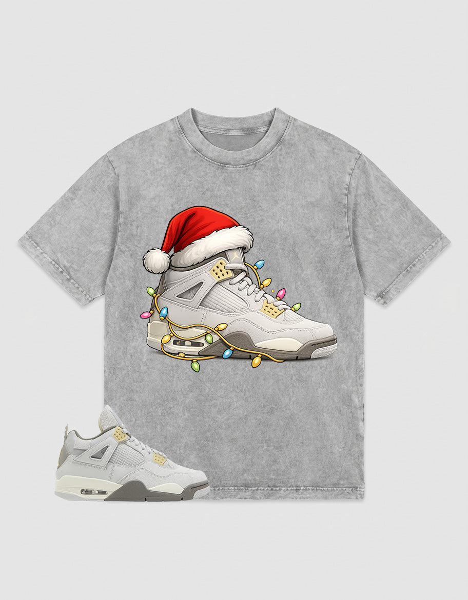 Grey Photon Dust 4s Zadago Washed T-shirt Kickmas Graphic
