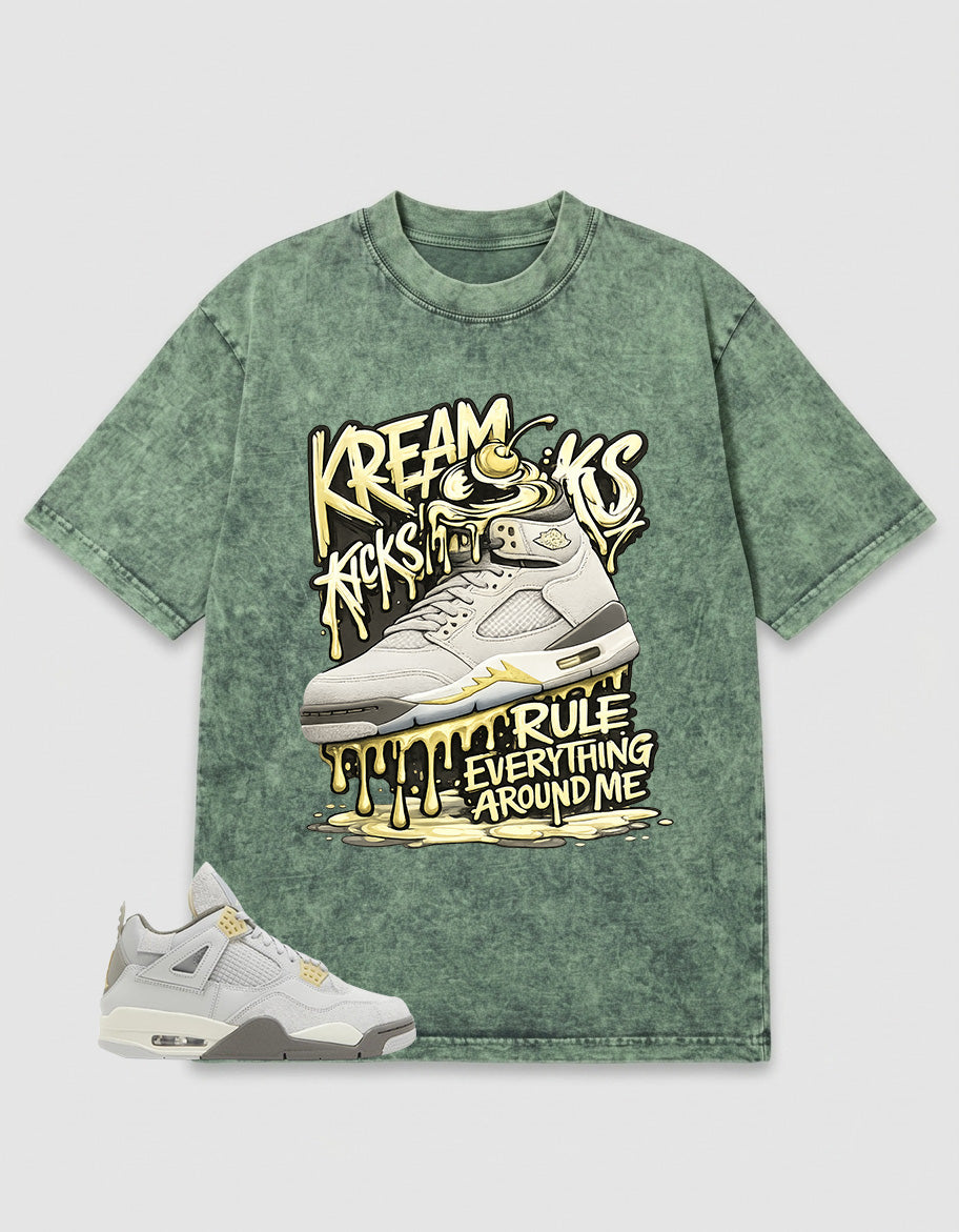 Grey Photon Dust 4s Zadago Washed T-shirt Kream Kicks Graphic