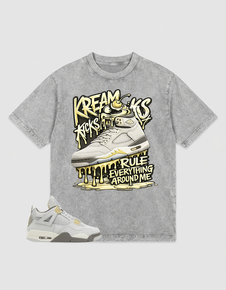 Grey Photon Dust 4s Zadago Washed T-shirt Kream Kicks Graphic
