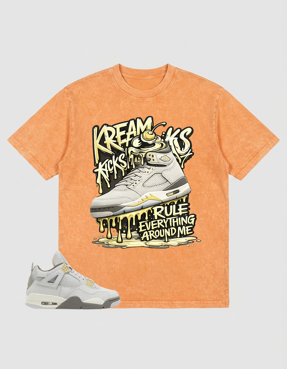 Grey Photon Dust 4s Zadago Washed T-shirt Kream Kicks Graphic