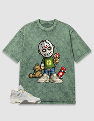 Grey Photon Dust 4s Zadago Washed T-shirt Little Jason Graphic