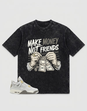 Grey Photon Dust 4s Zadago Washed T-shirt Make Money Not Friend Graphic
