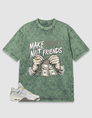 Grey Photon Dust 4s Zadago Washed T-shirt Make Money Not Friend Graphic
