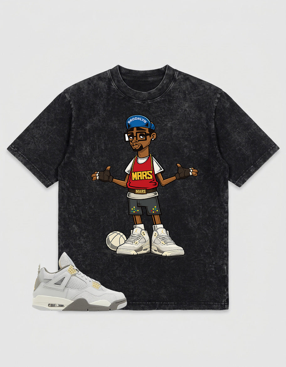 Grey Photon Dust 4s Zadago Washed T-shirt Mars 23 Graphic