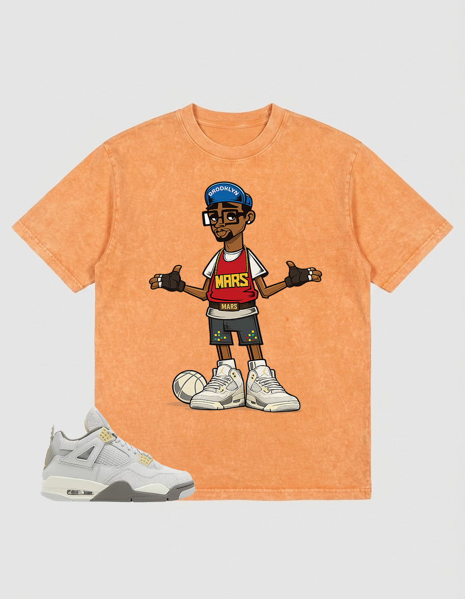 Grey Photon Dust 4s Zadago Washed T-shirt Mars 23 Graphic