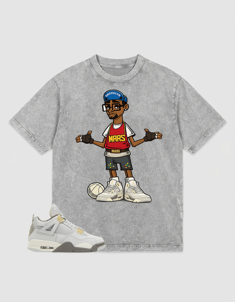 Grey Photon Dust 4s Zadago Washed T-shirt Mars 23 Graphic