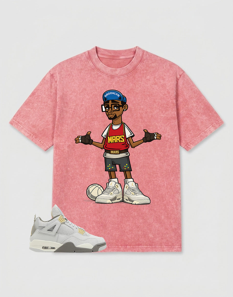 Grey Photon Dust 4s Zadago Washed T-shirt Mars 23 Graphic
