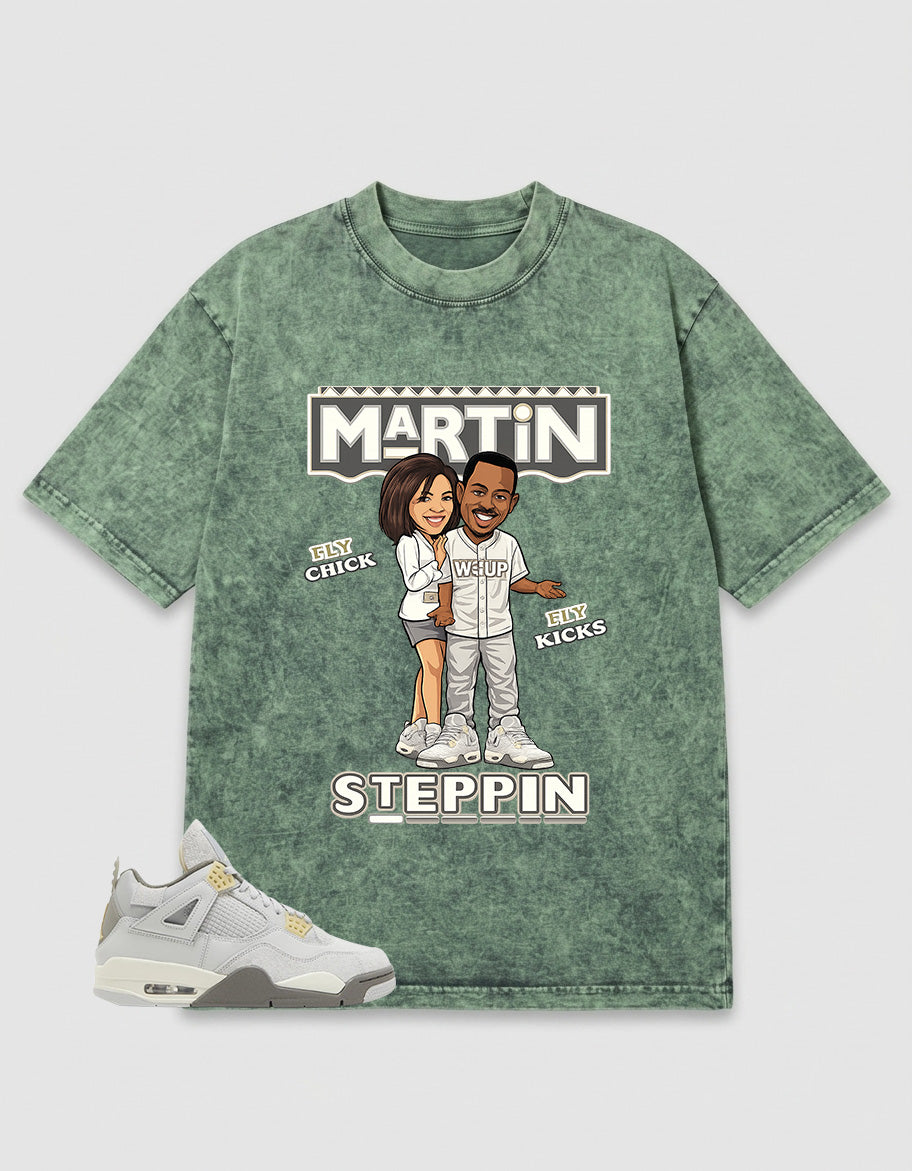 Grey Photon Dust 4s Zadago Washed T-shirt Martin Steppin Graphic