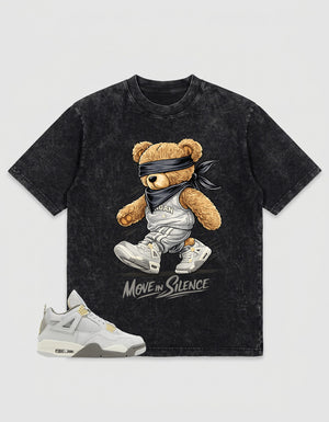 Grey Photon Dust 4s Zadago Washed T-shirt Move In Silence Graphic