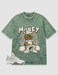 Grey Photon Dust 4s Zadago Washed T-shirt Save That Money Graphic