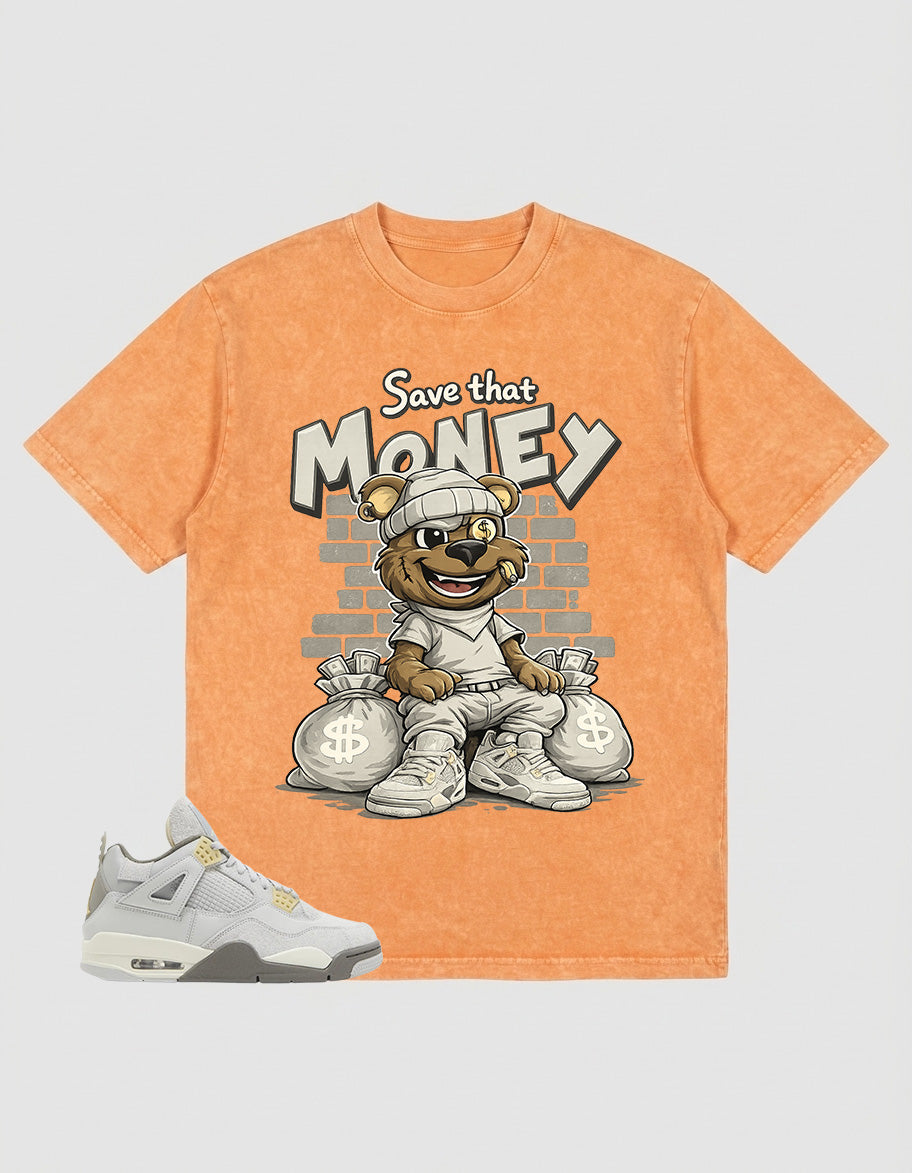 Grey Photon Dust 4s Zadago Washed T-shirt Save That Money Graphic