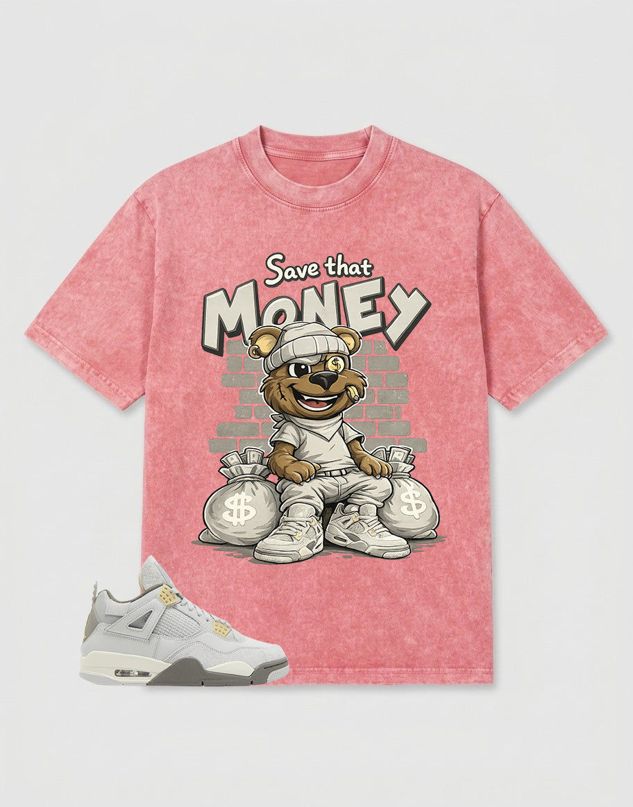 Grey Photon Dust 4s Zadago Washed T-shirt Save That Money Graphic