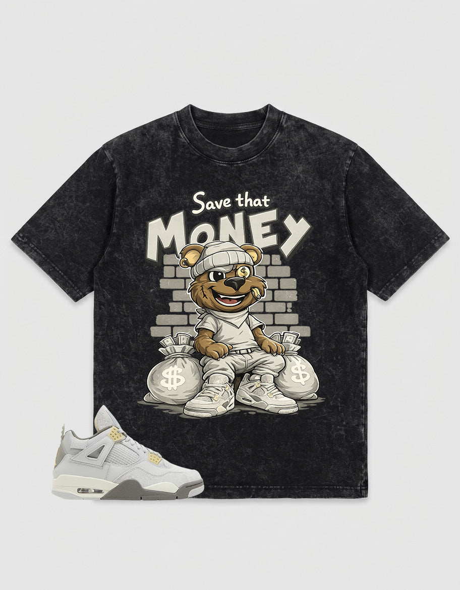 Grey Photon Dust 4s Zadago Washed T-shirt Save That Money Graphic