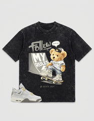 Grey Photon Dust 4s Zadago Washed T-shirt Skate Boy Graphic