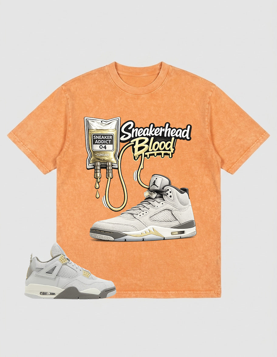 Grey Photon Dust 4s Zadago Washed T-shirt Sneakerhead Blood Graphic