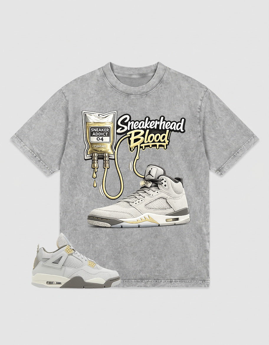 Grey Photon Dust 4s Zadago Washed T-shirt Sneakerhead Blood Graphic