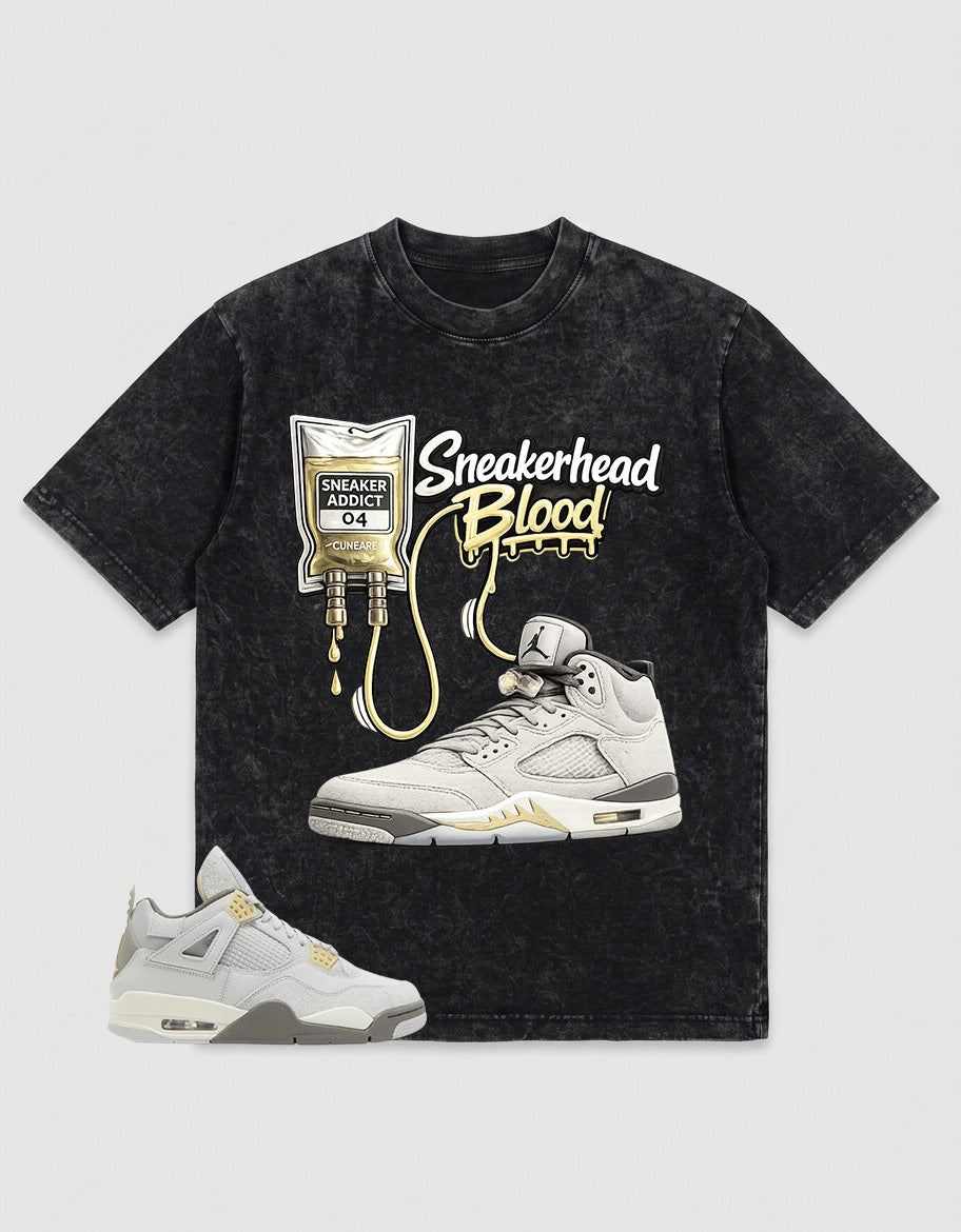 Grey Photon Dust 4s Zadago Washed T-shirt Sneakerhead Blood Graphic