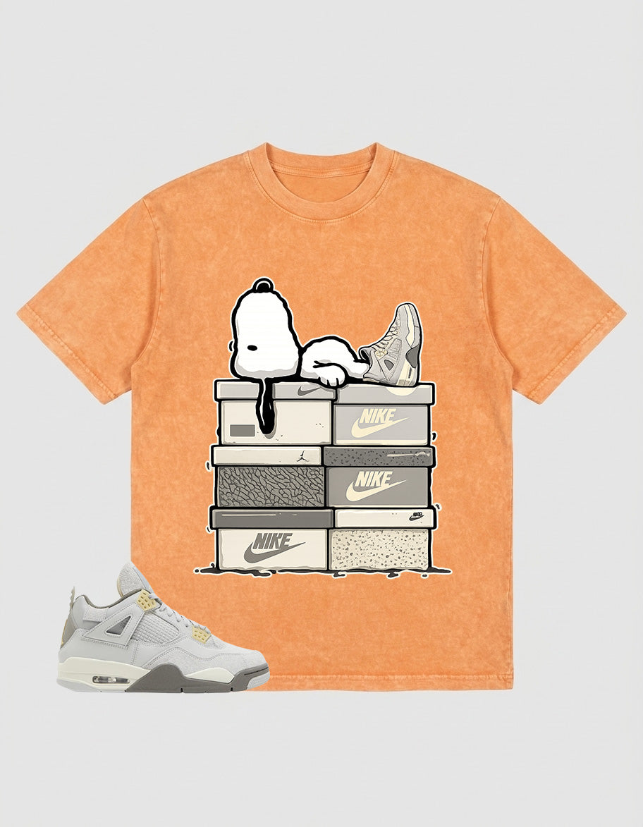 Grey Photon Dust 4s Zadago Washed T-shirt Snoopy Chillin' Graphic