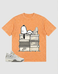 Grey Photon Dust 4s Zadago Washed T-shirt Snoopy Chillin' Graphic