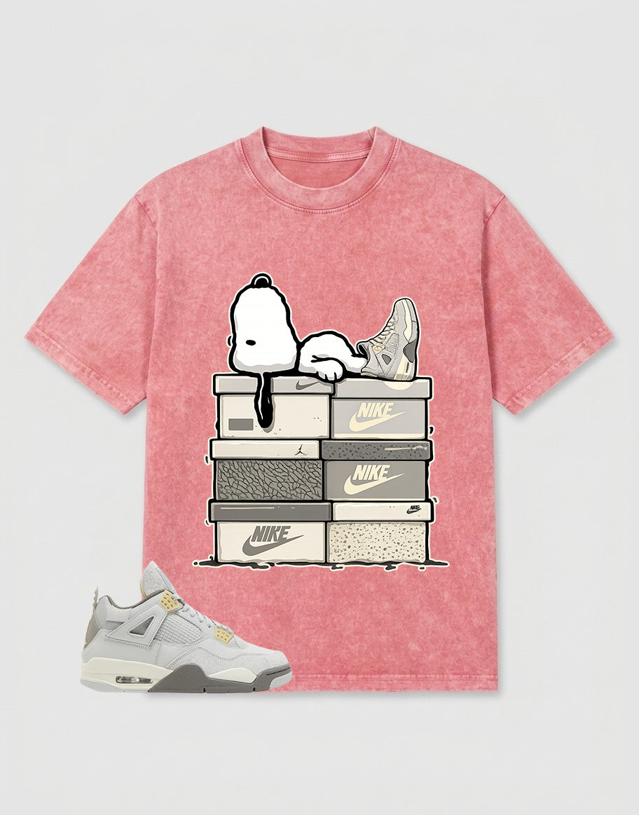 Grey Photon Dust 4s Zadago Washed T-shirt Snoopy Chillin' Graphic
