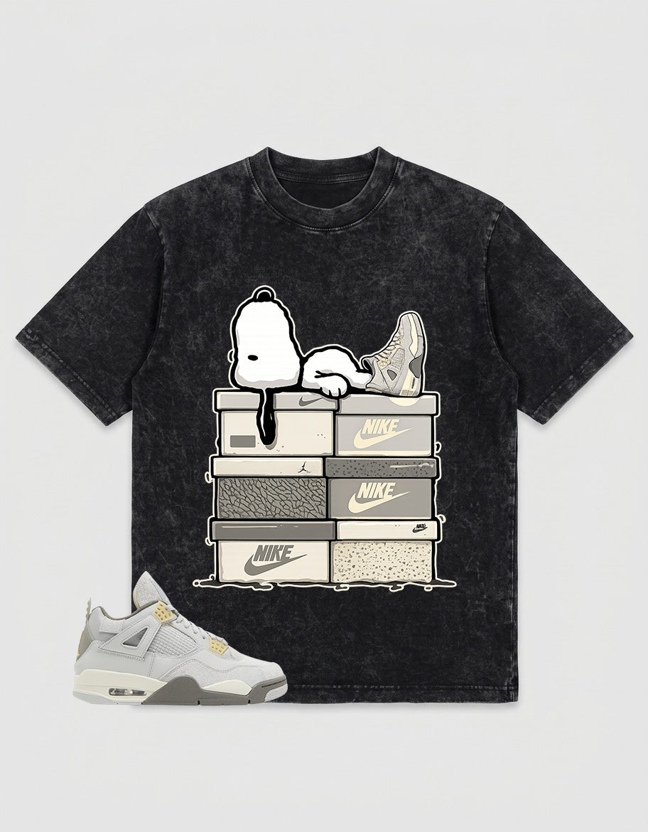 Grey Photon Dust 4s Zadago Washed T-shirt Snoopy Chillin' Graphic