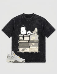 Grey Photon Dust 4s Zadago Washed T-shirt Snoopy Chillin' Graphic