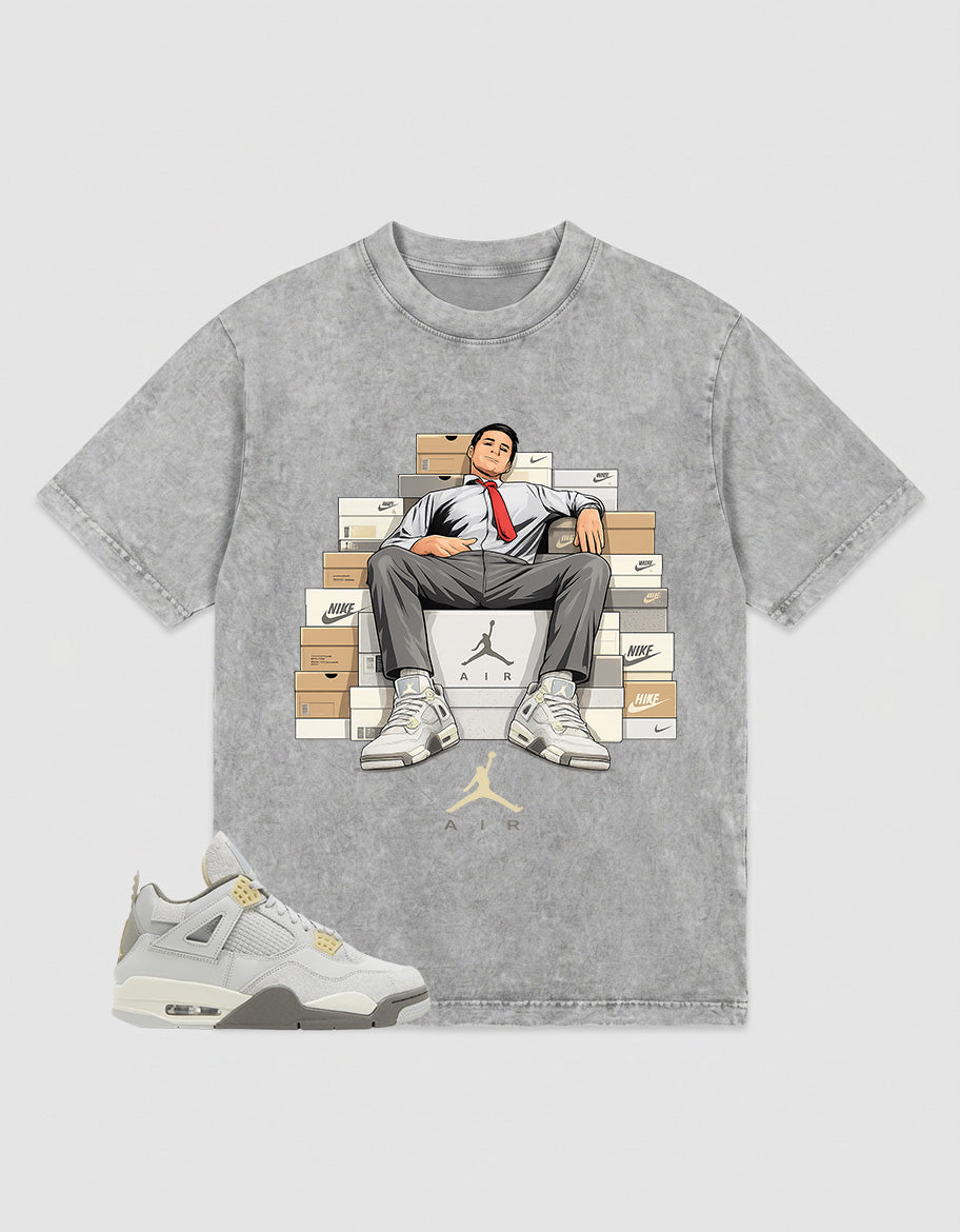 Grey Photon Dust 4s Zadago Washed T-shirt Sole Boss Graphic