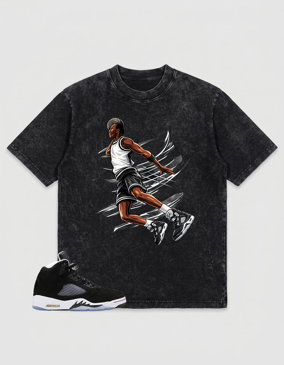 Cool Grey Oreo 5s Zadago Washed T-shirt Air Ball Graphic