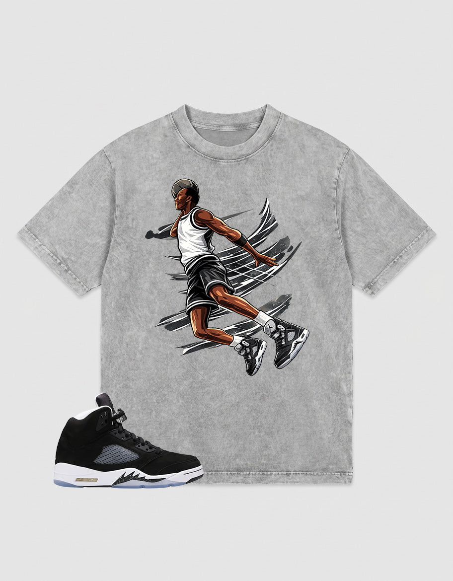 Cool Grey Oreo 5s Zadago Washed T-shirt Air Ball Graphic
