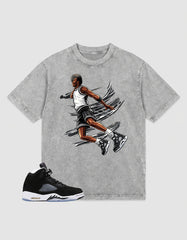 Cool Grey Oreo 5s Zadago Washed T-shirt Air Ball Graphic