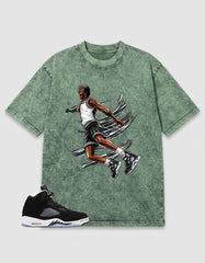 Cool Grey Oreo 5s Zadago Washed T-shirt Air Ball Graphic