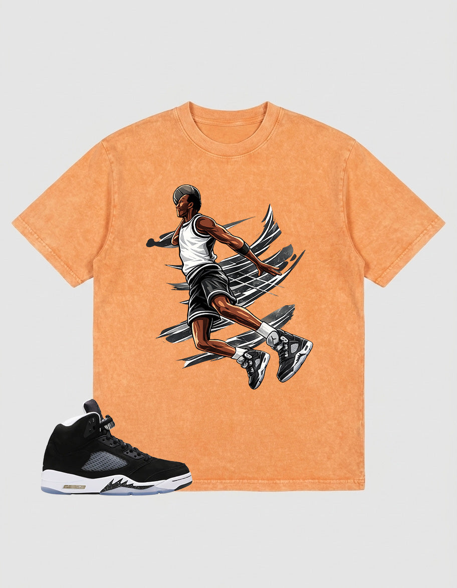 Cool Grey Oreo 5s Zadago Washed T-shirt Air Ball Graphic