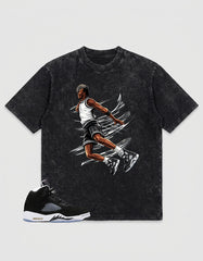 Cool Grey Oreo 5s Zadago Washed T-shirt Air Ball Graphic