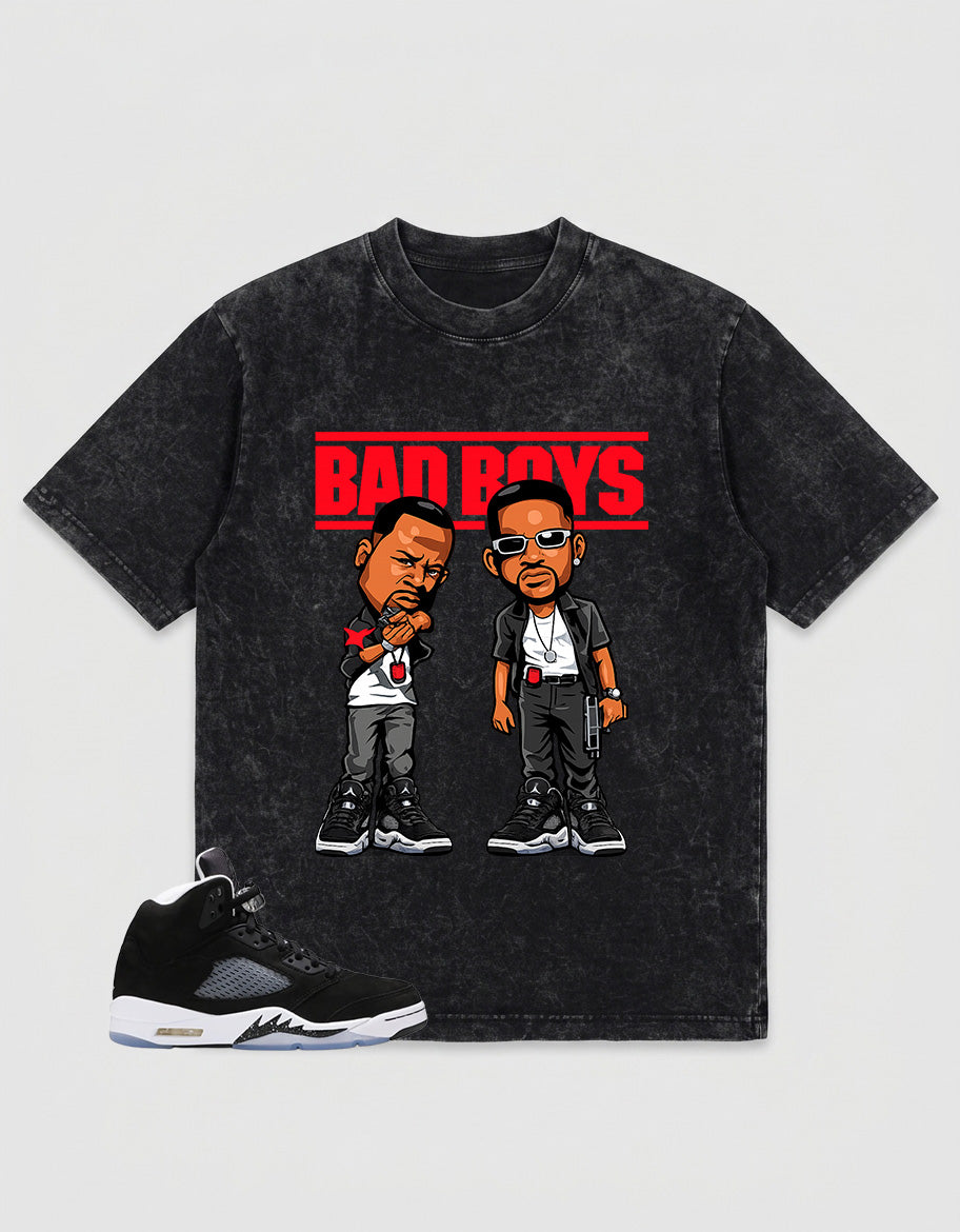 Cool Grey Oreo 5s Zadago Washed T-shirt Bad Boys Graphic