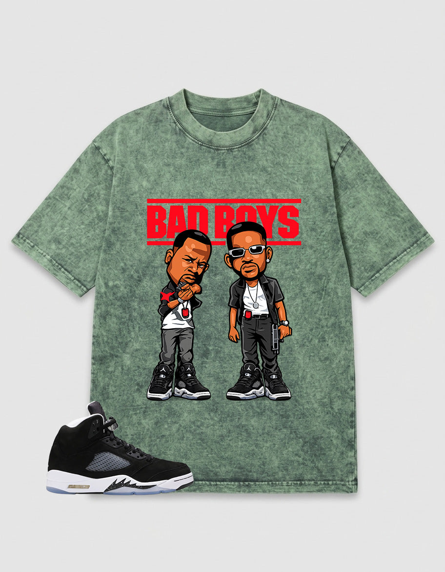 Cool Grey Oreo 5s Zadago Washed T-shirt Bad Boys Graphic