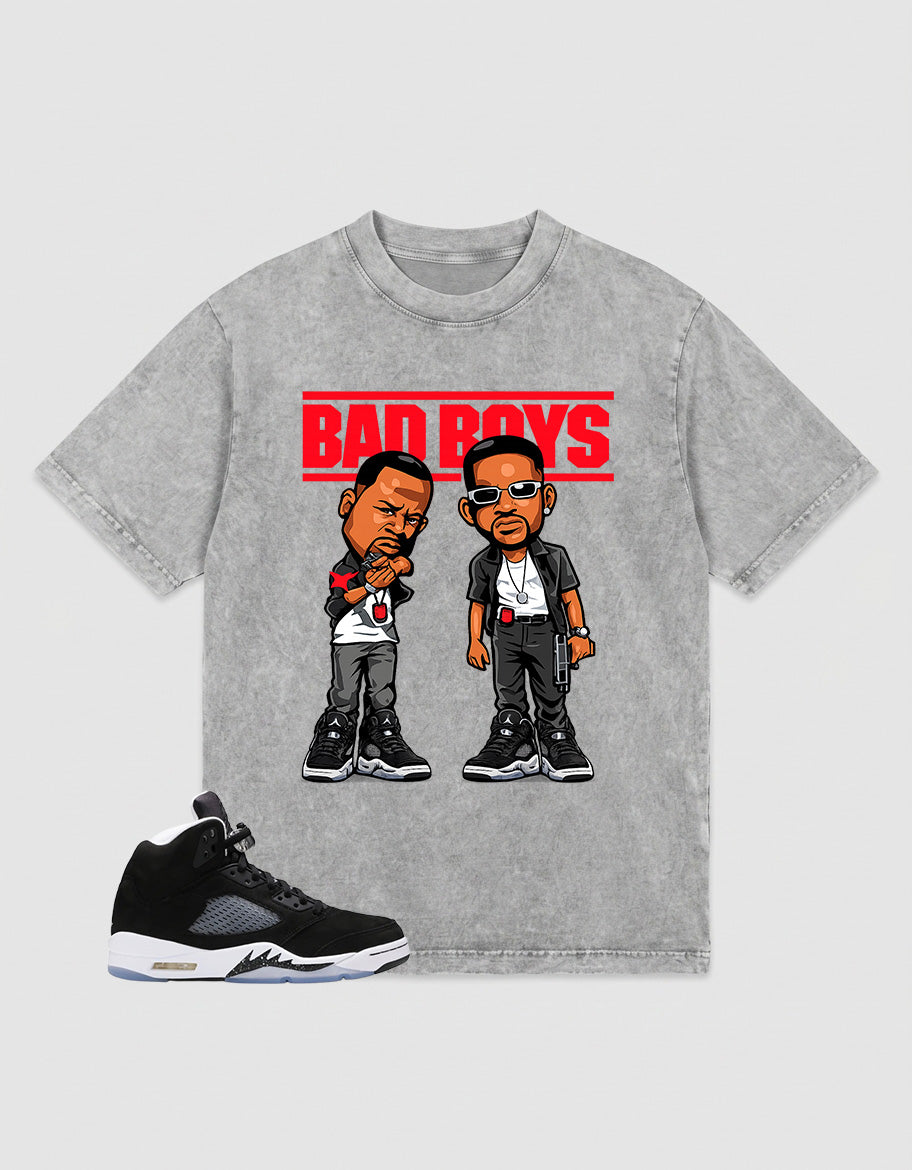 Cool Grey Oreo 5s Zadago Washed T-shirt Bad Boys Graphic