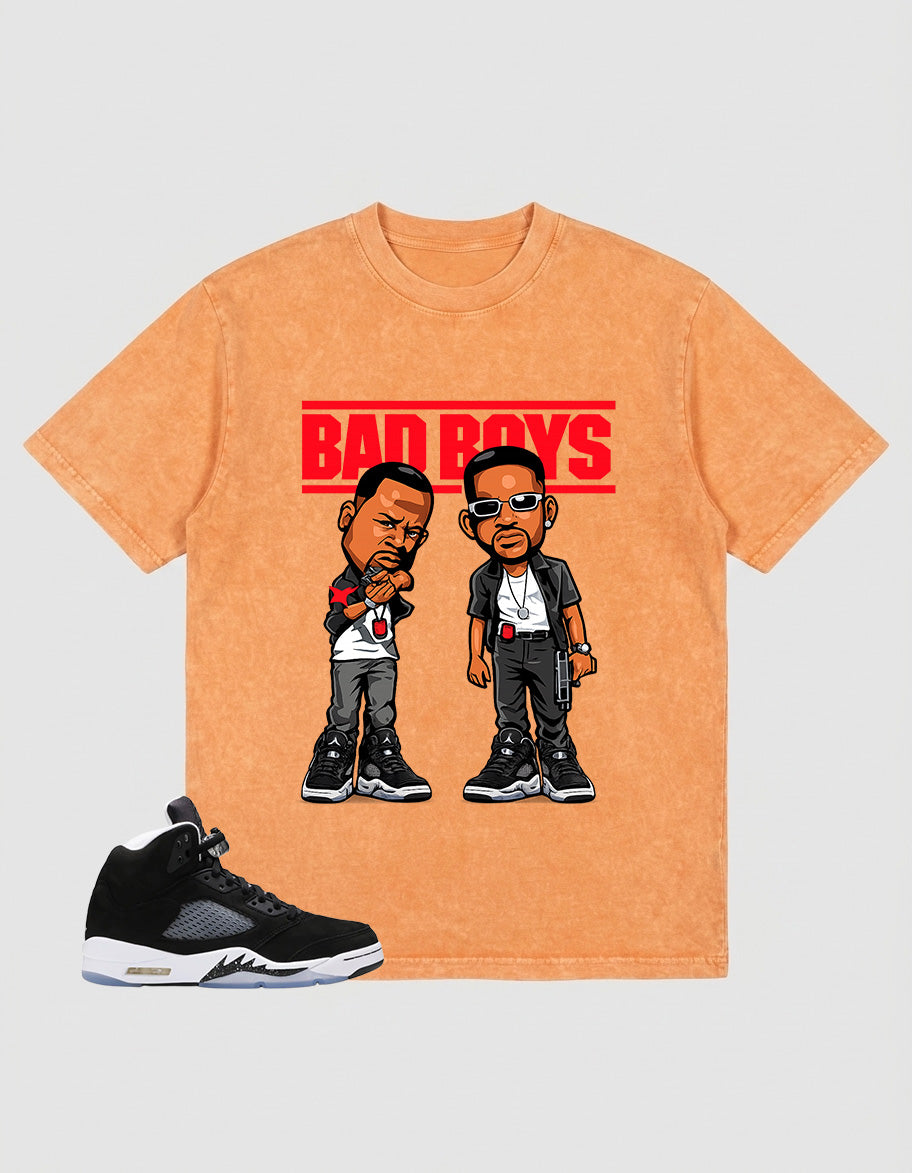 Cool Grey Oreo 5s Zadago Washed T-shirt Bad Boys Graphic