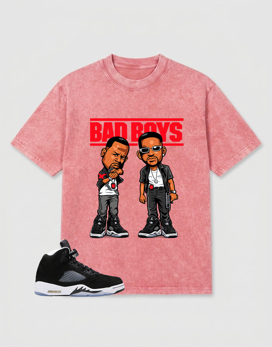 Cool Grey Oreo 5s Zadago Washed T-shirt Bad Boys Graphic