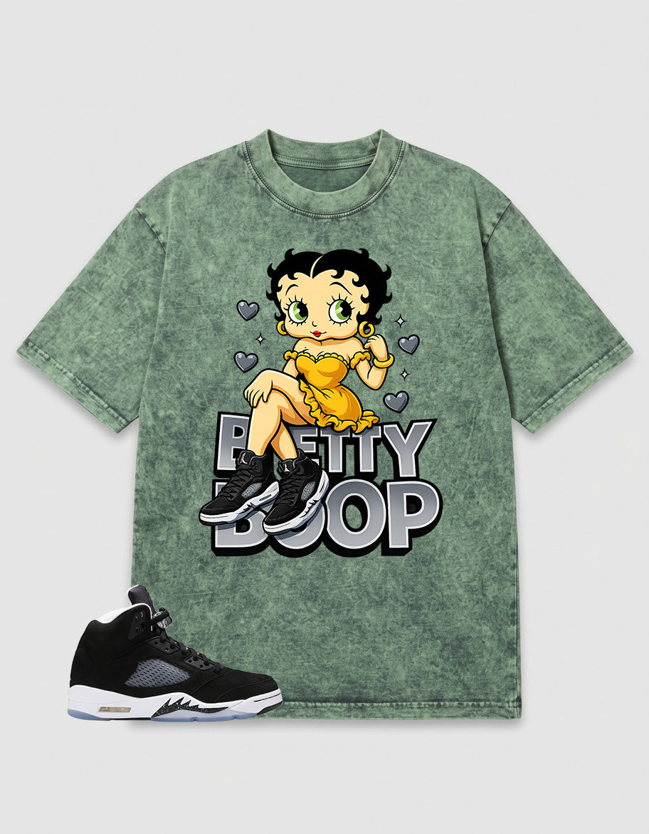 Oreo 5s Zadago Washed T-shirt Betty Boop Graphic