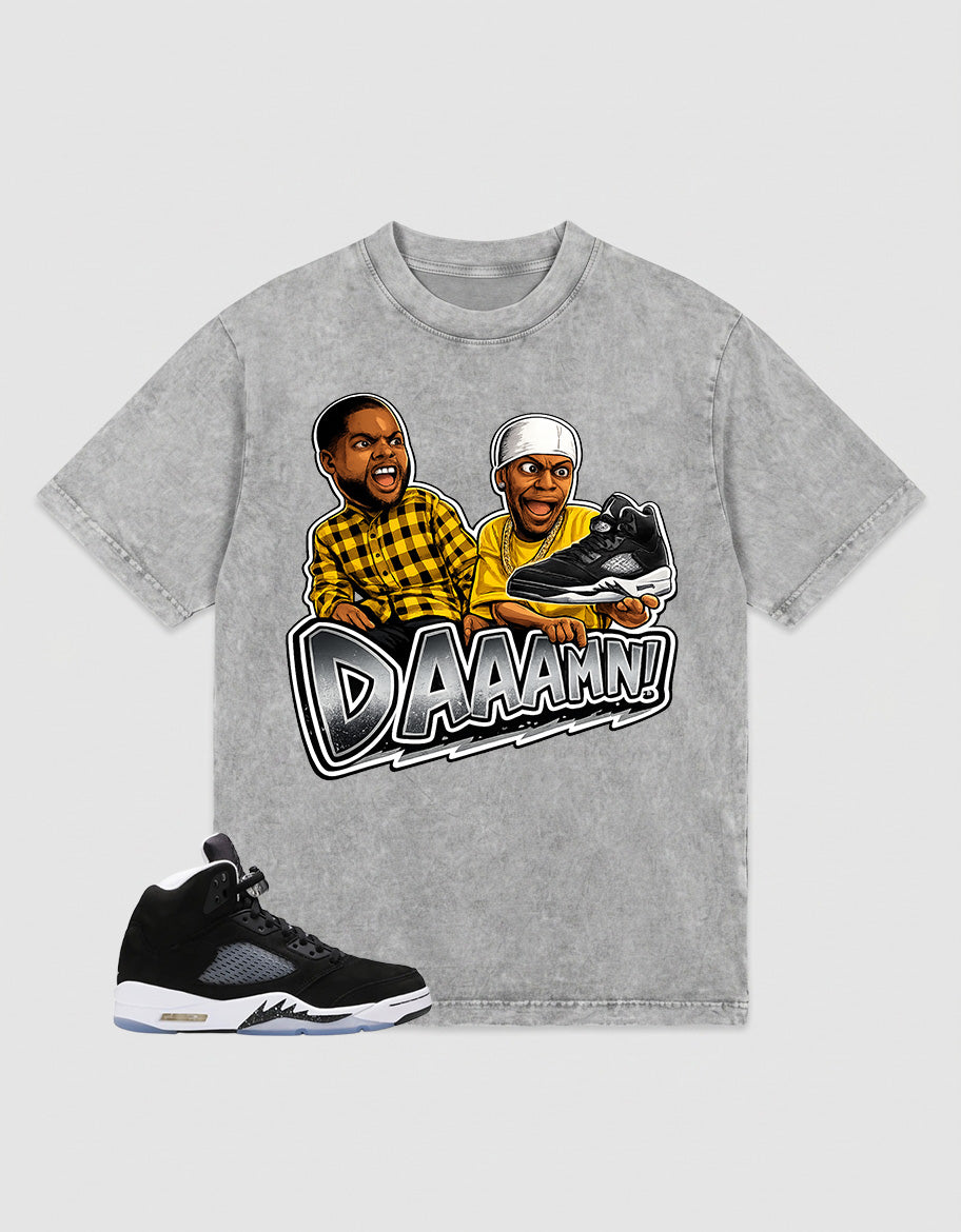 Cool Grey Oreo 5s Zadago Washed T-shirt Daaamn Sneaker Graphic