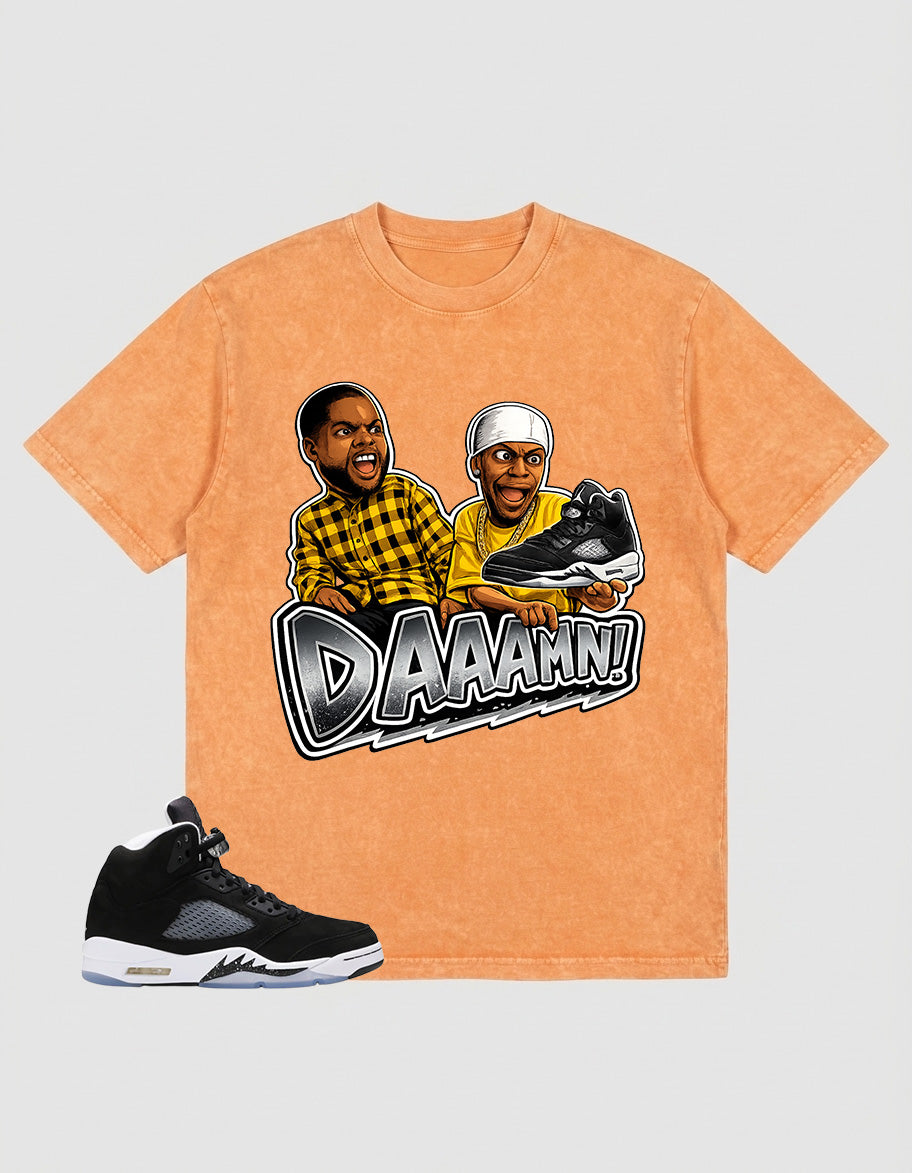 Cool Grey Oreo 5s Zadago Washed T-shirt Daaamn Sneaker Graphic