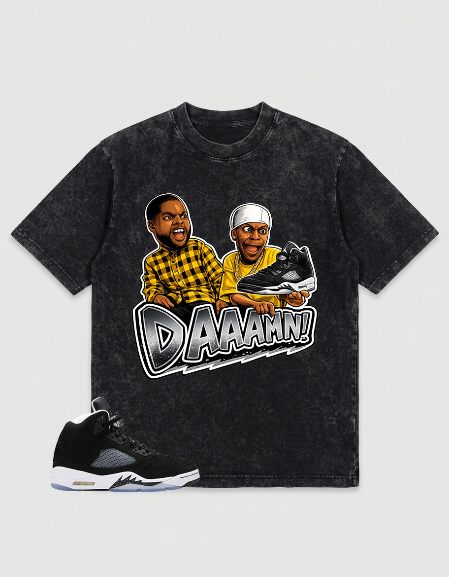 Cool Grey Oreo 5s Zadago Washed T-shirt Daaamn Sneaker Graphic