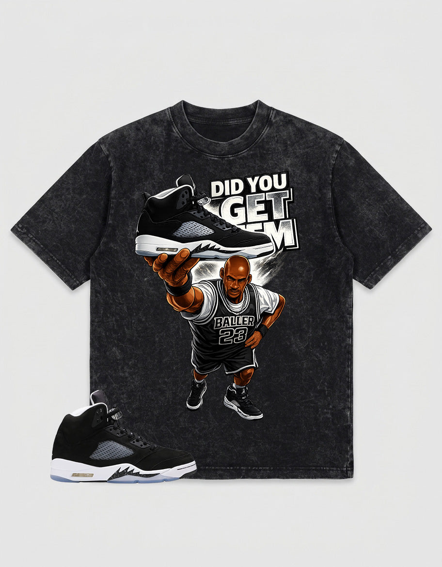Cool Grey Oreo 5s Zadago Washed T-shirt Did You Get Em Graphic