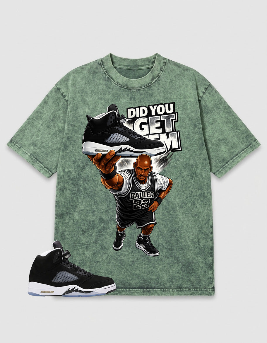 Cool Grey Oreo 5s Zadago Washed T-shirt Did You Get Em Graphic