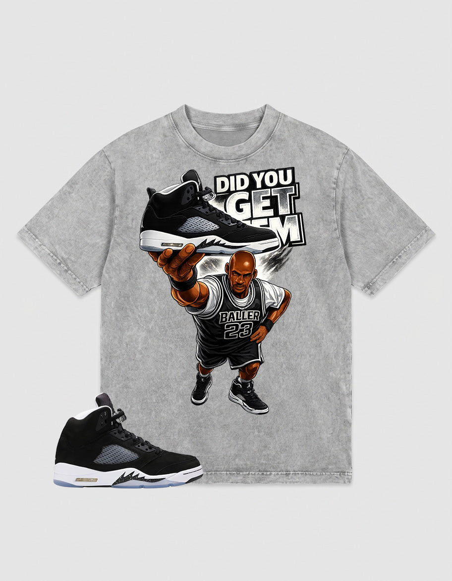 Cool Grey Oreo 5s Zadago Washed T-shirt Did You Get Em Graphic